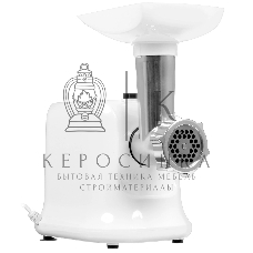 Мясорубка электрическая OLTO HM-080 белый, 1800 Вт, 1.5 кг/мин, реверс, защита от перегрузки, насадки - 4