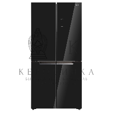 Холодильник Korting KNFM 84177 GN черный стекло трехкамерный 305/169л морозилка снизу, No Frost