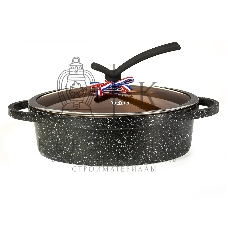 Сотейник Lara LR02-234 серия Orlean 28 см, 4.5 л, мрамор, Bronze, капсульное индукционное дно, крышка