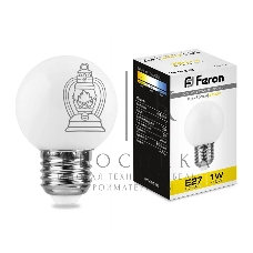 Лампа светодиодная Feron LB-37 1Вт Е27 белый 2700К шар