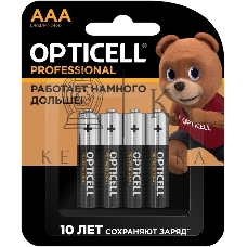 Элемент питания алкалиновый AAA/LR03 (блист. 4шт) Professional Opticell 5052002