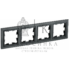 Рамка 4-местная IEK BRITE РУ-4-БрЧ черный