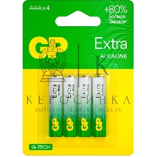 Батарея GP Extra Alkaline 24AXA21-2CRSBC4 AAA (4шт) блистер