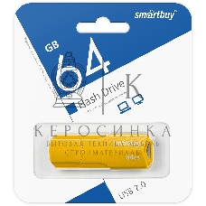 Флешка USB Smartbuy CLUE Yellow (SB64GbCLU-Y), 64Gb, USB 2.0, R/W 70/25, желтый