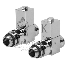 Набор дизайн-вентилей, CUBE, прямой (хром) 1/2