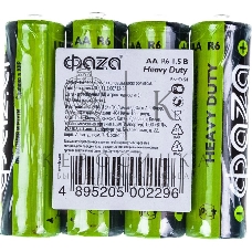 Элементы питания JazzWay солевые R 6 (AA) ФАZА Heavy Duty, 4шт.