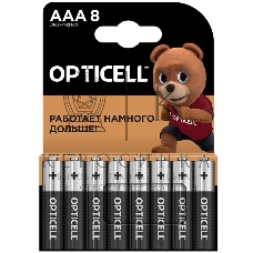 Элемент питания алкалиновый AAA/LR03 (блист. 8шт) Basic Opticell 5051009