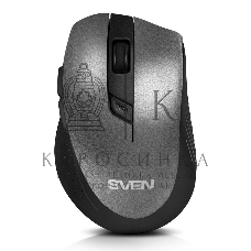 Мышь беспроводная SVEN RX-425W серый, 1600 dpi, радиоканал, USB, кнопки - 6
