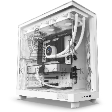 Компьютерный корпус без блока питания Case NZXT H6 Flow, Midi-Tower, TG, 3x120мм, 2xUSB-A 3.2 + 1xUSB-C 3.2, ATX, mATX, mITX белый