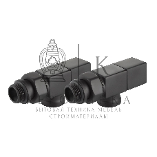 Набор дизайн-вентилей CUBE, осевой черный 1/2