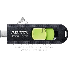 Флешка USB ADATA UC300 (ACHO-UC300-32G-RBK/GN), 32Gb, Type-C USB 3.2, R/W 100/30, черный/зеленый