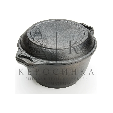 Кастрюля с крышкой-сковородой Mayer&Boch MB 26025 3.0 л, 24 см, чугунная