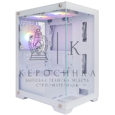 Компьютерный корпус 1STPLAYER MIKU Mi2 белый/mATX/3x120мм LED fans/Mi2-WH-3F1-W