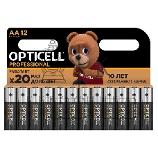 Элемент питания алкалиновый AA/LR6 (блист. 12шт) Professional Opticell 5052005
