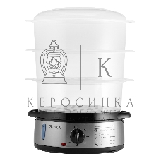 Пароварка электрическая Centek CT-1457 9л 800Вт, стальной корпус, таймер 60 мин, 3 контейнера