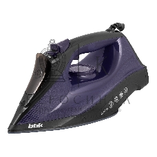 Утюг BBK ISE-2413 (B/V) черный/фиолетовый, 2400 Вт, 40 г/мин, 140 г/мин, 450 мл