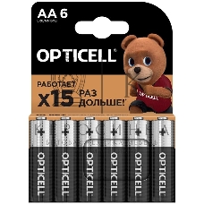 Элемент питания алкалиновый AA/LR6 (блист. 6шт) Basic Opticell 5051006