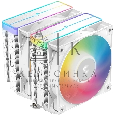 Кулер для процессора DEEPCOOL AG620 WH ARGb V2 LGA20XX/1700/1200/115X/AM5/AM4 (9шт/кор, TDP 260W, PWM, ARGb DUAL Fan 120мм, 6 тепл. трубок, белый) RET