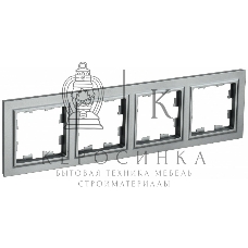 Рамка 4-местная IEK BRITE РУ-4-БрС сталь