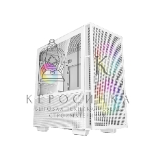 Компьютерный корпус Deepcool CH360 WH без БП, боковое окно (закаленное стекло), 2x140мм ARGb LED вентилятор спереди и 1x120мм ARGb LED вентилятор сзади, белый, mATX