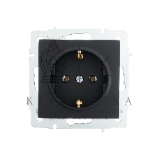 Розетка 1-м СП Vesna с заземл. ПБТ механизм черный бархат LEZARD 742-4288-122B