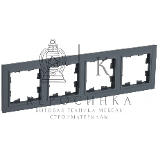 Рамка 4-местная IEK BRITE РУ-4-БрГ графит
