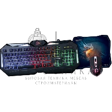 Комплект клавиатура+мышь Qumo Spirit of Wisdom проводной, USB, 2400 DPI, чёрный