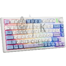 Клавиатура проводная игровая Defender Novis GK-318 RU,бел/гол,80кн+FN,радуж,1.5м