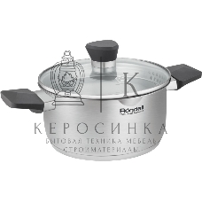 Кастрюля Rondell Strike Grey Ultra RDS-1947 2 л. d=18 см (с крышкой) сталь