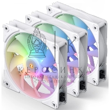 Вентилятор для корпуса JONSBO ZF-120W (120x120x25мм, 4-pin PWM, ARGb, 61.0CFM, 28.9dBA, 1500RPM, белый, 3pcs)