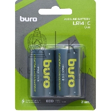 Батарея Buro Alkaline LR14 C 7500mAh (2шт) блистер, 1.5 В
