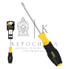 Отвертка шлицевая Deli DL6330751N 3х75мм сталь Cr-V, двухкомпонентная прорезиненная рукоять