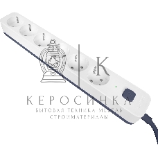 Сетевой фильтр Powercom SP-06W 3,0 м 3.0 м, 6 розеток, белый/серый, коробка