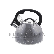 Чайник для плиты со свистком Arte 2,5 л, серый с белыми точками, из нерж стали