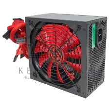 Блок питания Ginzzu PC700 14CM(Red) 80 PLUS black,APFC,24+4p,2 PCI-E(6+2), 7*SATA, 4*IDE,оплетка, кабель питания,цветная коробка