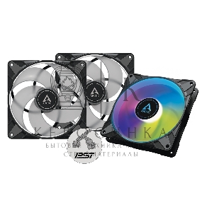 Комплект вентиляторов для корпуса Arctic P14 PWM PST A-RGB (3 шт.) черный, 140 мм, 1900 об/мин, 22.5 дБ, 4 pin