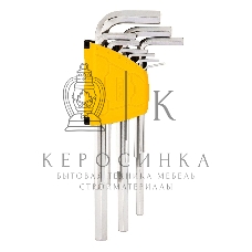 Набор шестигранных ключей Deli DL3590 9 шт. Размер: 1,5-10 мм. Материал: Cr-V. Хромированный.