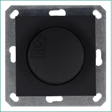 Светорегулятор Jasmart поворотно-нажимной (диммер) LED 30-400Вт 1gang 2way механизм черный матовый soft touch