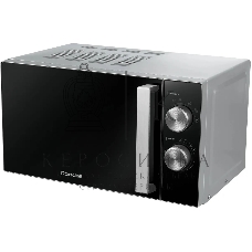 Микроволновая печь Rondell RDE-MW208 серебристый/черный, 20 л, 700 Вт, переключатели - поворотный механизм