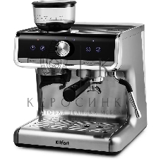 Кофеварка рожковая Kitfort КТ-789 серебристый, зерновой/молотый, 2.8 л, 1550 Вт, 15 Бар