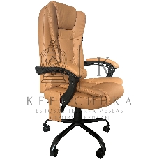 Кресло компьютерное с вибромассажем Cactus CS-CHR-OC05M-BR бежевый, эко.кожа, с подголов. крестов. пластик черный