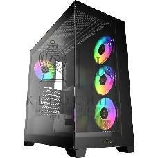 Компьютерный корпус Ocypus Gaммa C72 BK ARGB ATX/win/black/4 ARGB fans/no PSU/Tempered Glass
