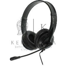 Гарнитура проводная с микрофоном A4Tech HU-10 черный 2м накладные USB оголовье