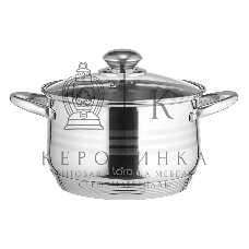 Кастрюля LARA LR02-583 SONATA 24x14,5 см, 6.5 л, нержавеющая сталь, индукция, с крышкой