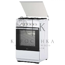 Плита Газовая Flama N FG 24239 W белый (стеклянная крышка) реш.чугун