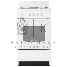 Плита газовая De Luxe 5040.45Г (Щ) -001 белый, конфорок 4 газовых, духовка 46 л, 50 см x 85 см x 50 см