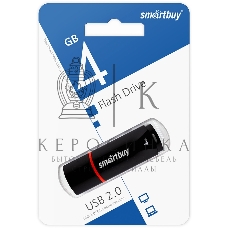 Флешка USB Smartbuy Crown black (SB4GBCRW-K), 4Gb, USB 2.0, R/W 25/15, черный/красный