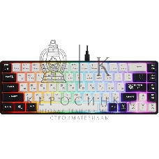 Клавиатура проводная игровая Defender Aris GK-349 RU,черный/белый,68кн+FN,радуж,1.5м