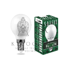 Лампа светодиодная SAFFIT SBG4509 (55080) 9Вт Е14 теплый матовый шар