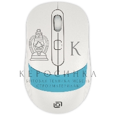 Мышь беспроводная Oklick 310MW белый/синий, 3200 dpi, радиоканал, USB, кнопки - 4